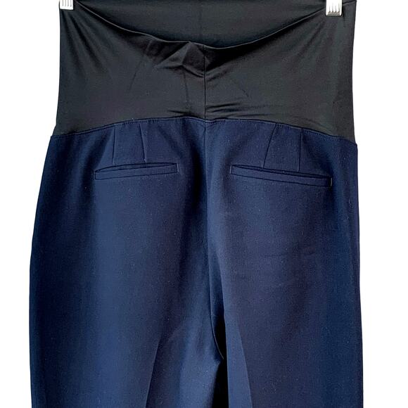 Ann Taylor Loft Maternity Straight Leg Trouser Dress Pants Size 10 Navy Stretch - Picture 7 of 15